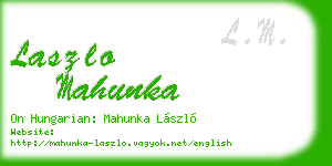 laszlo mahunka business card