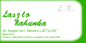 laszlo mahunka business card